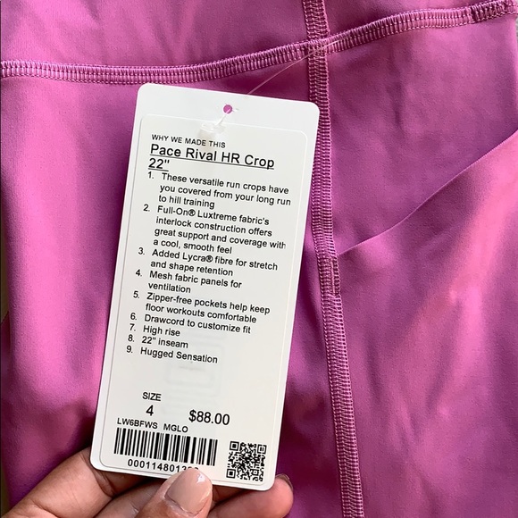 Lululemon pace rival HR crop 22 - Picture 2 of 3